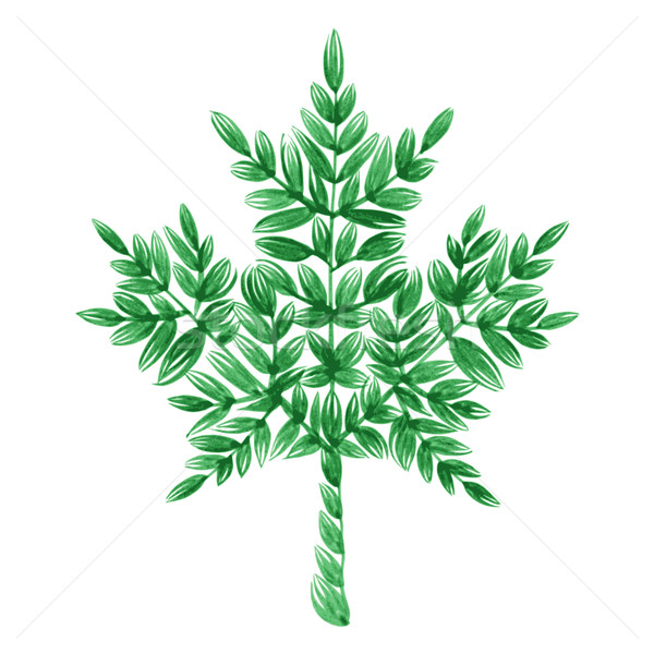 Stock photo: decorative ornament maple leaf