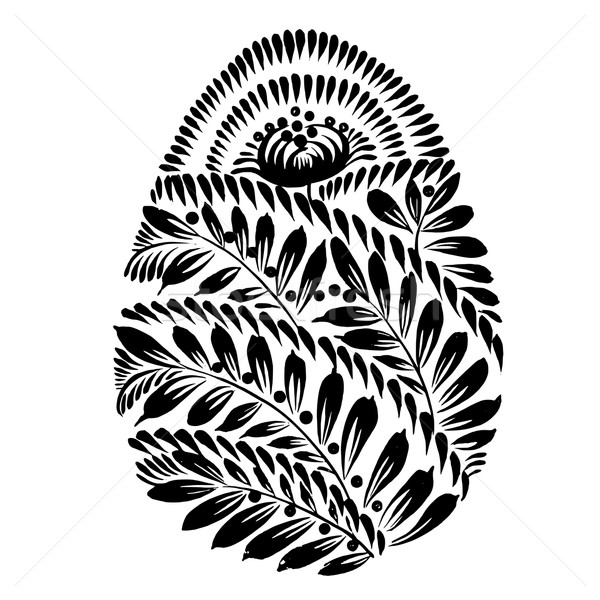 decorative floral silhouette Easter egg Stock photo © VectorFlover