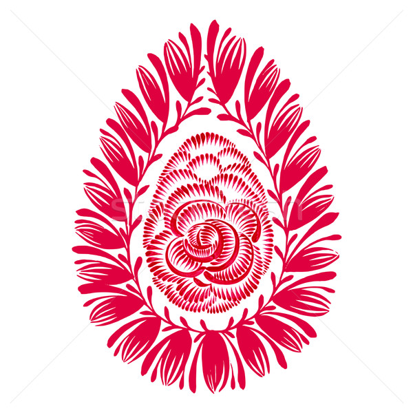 Floral dekorativ Ornament Osterei Hand gezeichnet Illustration Stock foto © VectorFlover