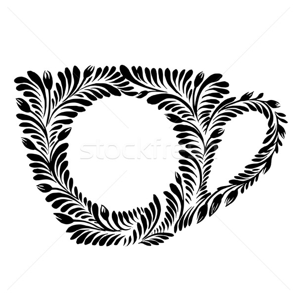 decorative silhouette teacup Stock photo © VectorFlover
