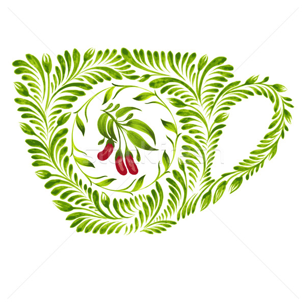декоративный орнамент чайная чашка рисованной иллюстрация текстуры Сток-фото © VectorFlover