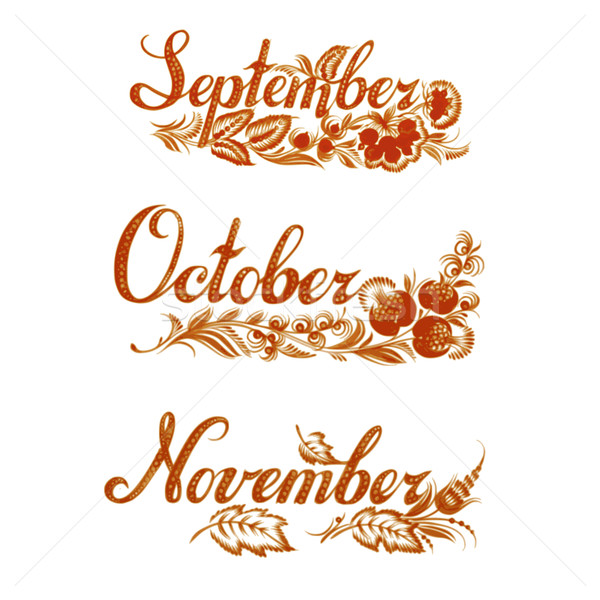 set name of the month autumn Stock photo © VectorFlover