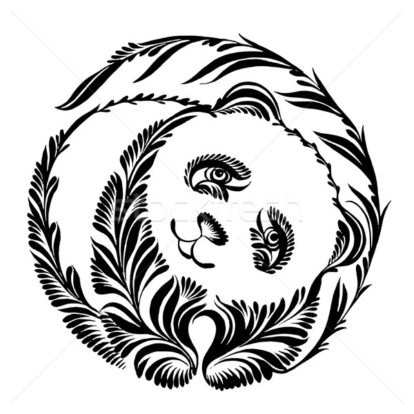 decorative silhouette of panda Stock photo © VectorFlover