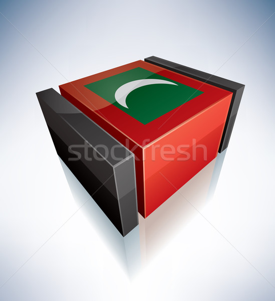 3D flag of Republic of Maldives Stock photo © Vectorminator