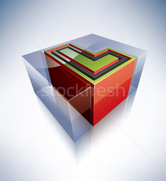 3D alfabet transparent Ice Cube ca Imagine de stoc © Vectorminator