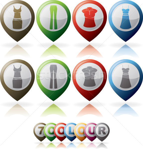 Ruházat ikon szett helyes ruha nadrág pólóing Stock fotó © Vectorminator