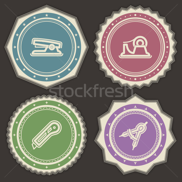 Bureau fournir objets agrafeuse ruban adhésif utilitaire [[stock_photo]] © Vectorminator