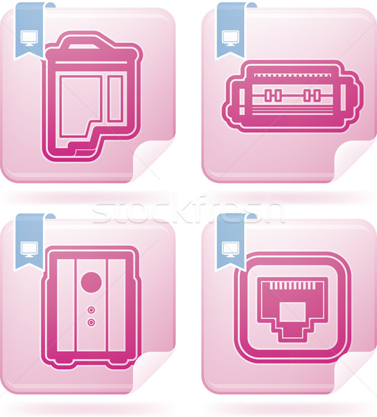Internet pictogrammen computer onderdelen hier Stockfoto © Vectorminator