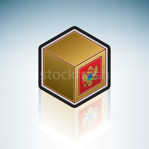 Montenegro Europa Flagge 3D Stil Stock foto © Vectorminator