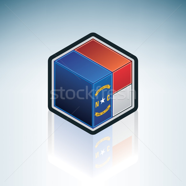 North Carolina banderą Stany Zjednoczone Ameryki 3D izometryczny Zdjęcia stock © Vectorminator