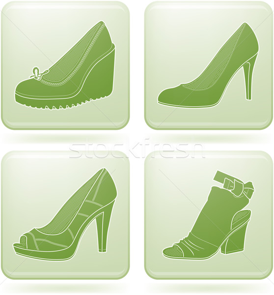 Olivine Square 2D Icons Set: Woman's Shoes Stock photo © Vectorminator
