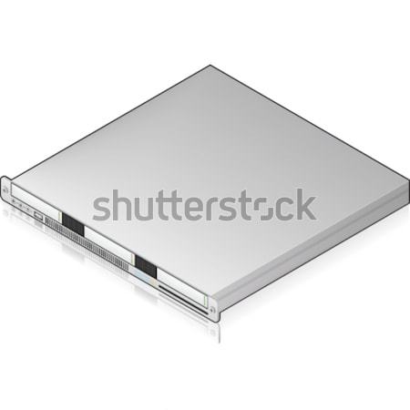 Laag profiel server eenheid zilver isometrische Stockfoto © Vectorminator