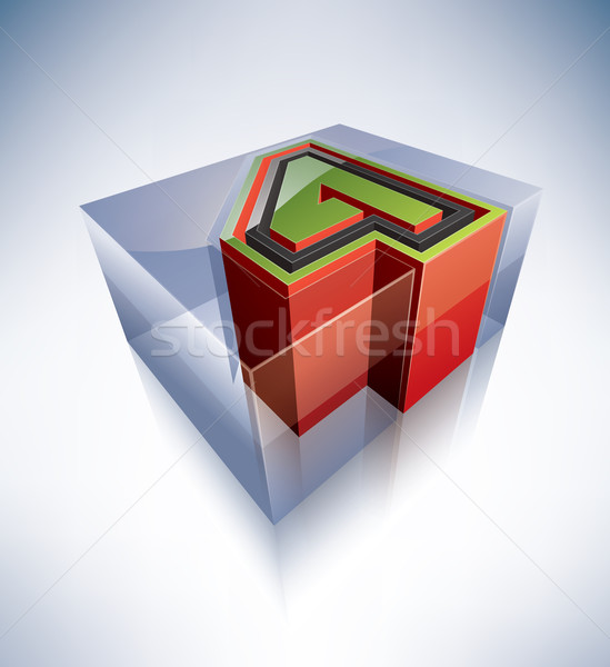 3D alfabet cyfra przezroczysty kostkę lodu jak Zdjęcia stock © Vectorminator