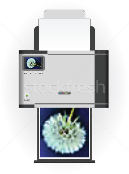 噴墨 打印機 家 顏色 照片 頂部 商業照片 © Vectorminator