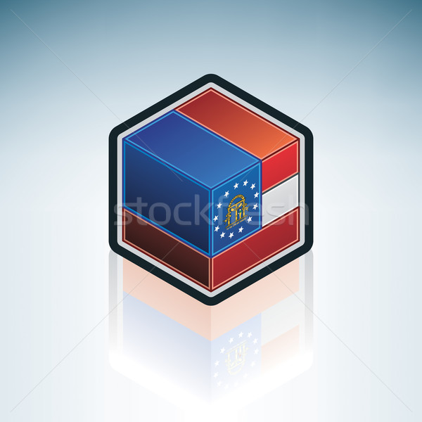 Geórgia bandeira Estados Unidos américa 3D isométrica Foto stock © Vectorminator