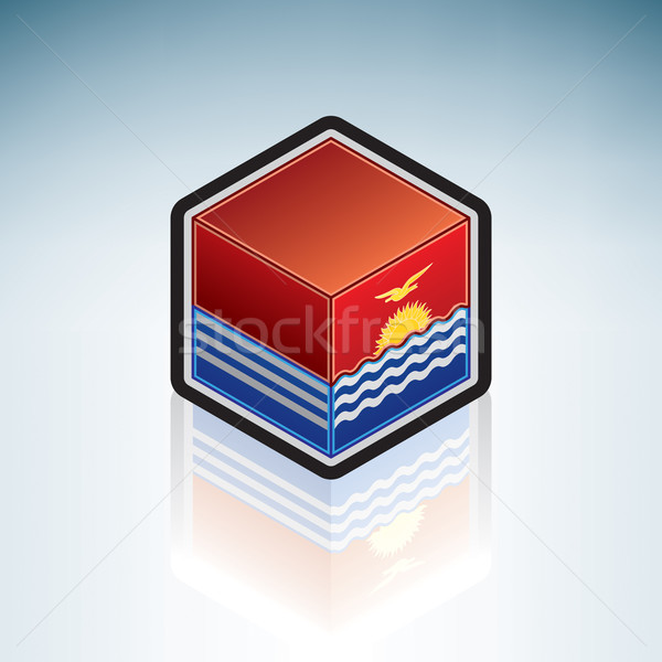 Kiribati oceanië vlag republiek 3D isometrische Stockfoto © Vectorminator