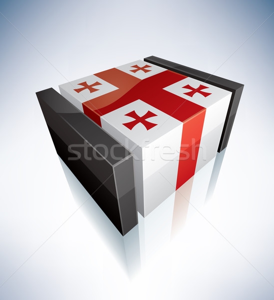 3D banderą Gruzja asia flagi Zdjęcia stock © Vectorminator