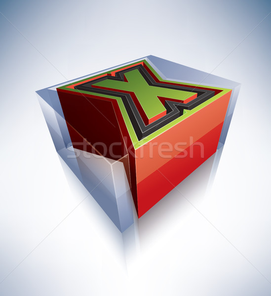 3D alphabet: Capital letter X Stock photo © Vectorminator