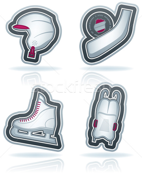 Hiver sport icônes objets montrent différent [[stock_photo]] © Vectorminator