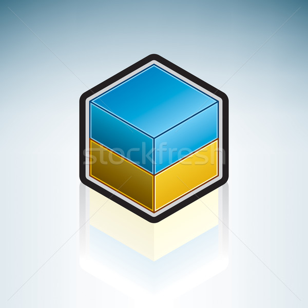 烏克蘭 歐洲 旗 3D 等距 風格 商業照片 © Vectorminator