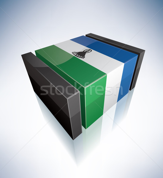 3D pavillon Lesotho Afrique uni drapeaux [[stock_photo]] © Vectorminator