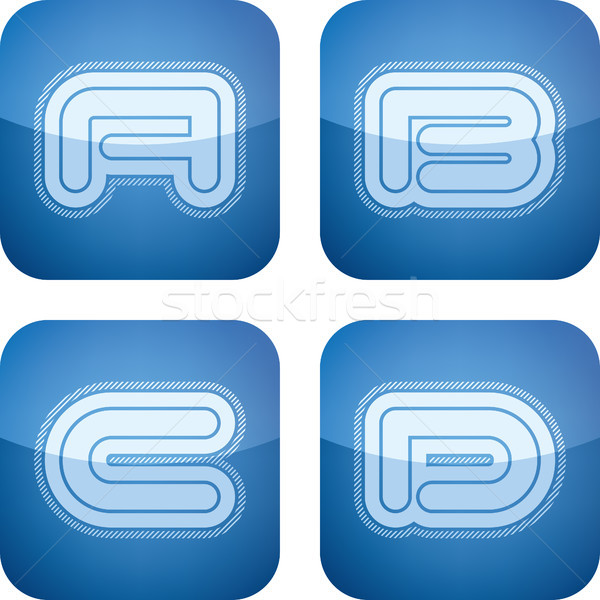 Cartas moderna todo iconos cobalto Foto stock © Vectorminator