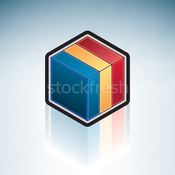 República Chade África bandeira 3D isométrica Foto stock © Vectorminator