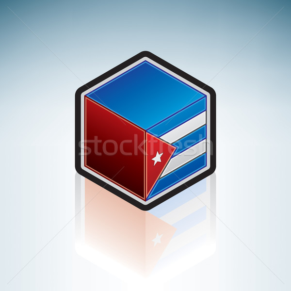Cumhuriyet Küba orta Amerika bayrak 3D Stok fotoğraf © Vectorminator