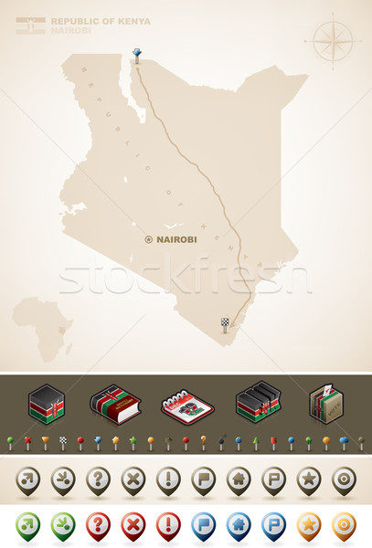 Кения республика Африка карт дополнительно Сток-фото © Vectorminator