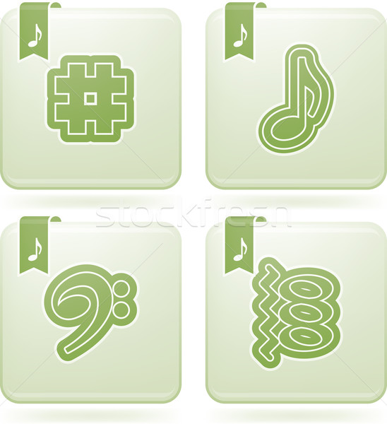Musikalische Musik geschrieben Symbole hierher richtig Stock foto © Vectorminator