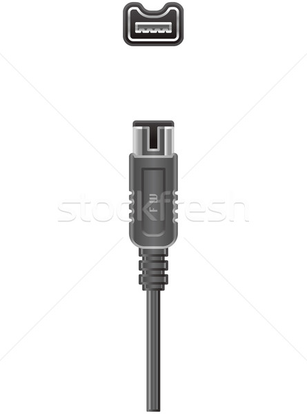 Stockfoto: Computer · kabel · pin · plug · stopcontact · hardware