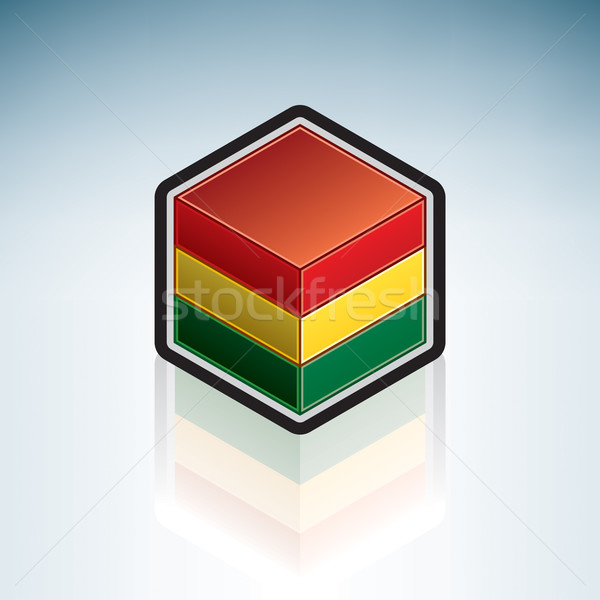 Bolívia dél-amerika zászló 3D izometrikus stílus Stock fotó © Vectorminator