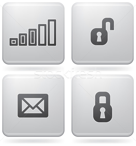 Telefon afişa icoane platina pătrat Imagine de stoc © Vectorminator