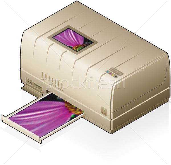 噴墨 打印機 3D 等距 家 顏色 商業照片 © Vectorminator