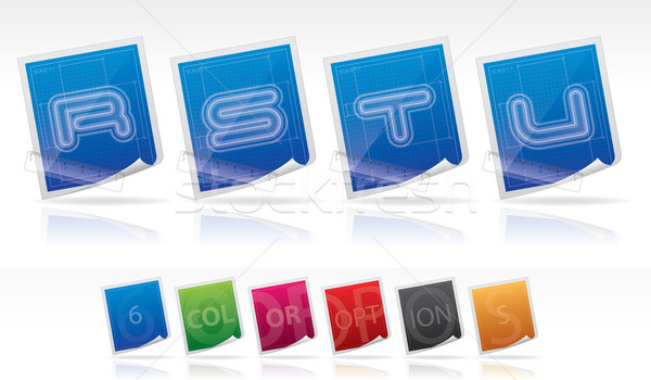 Fuente iconos azul impresión transparente Foto stock © Vectorminator