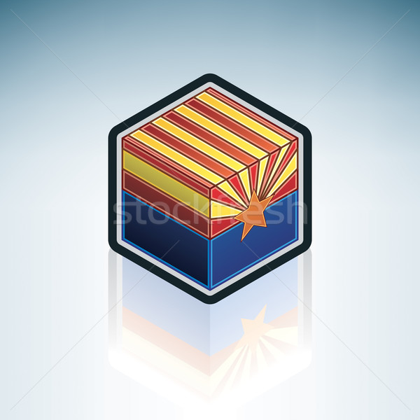 Foto stock: Arizona · bandeira · Estados · Unidos · américa · 3D · isométrica