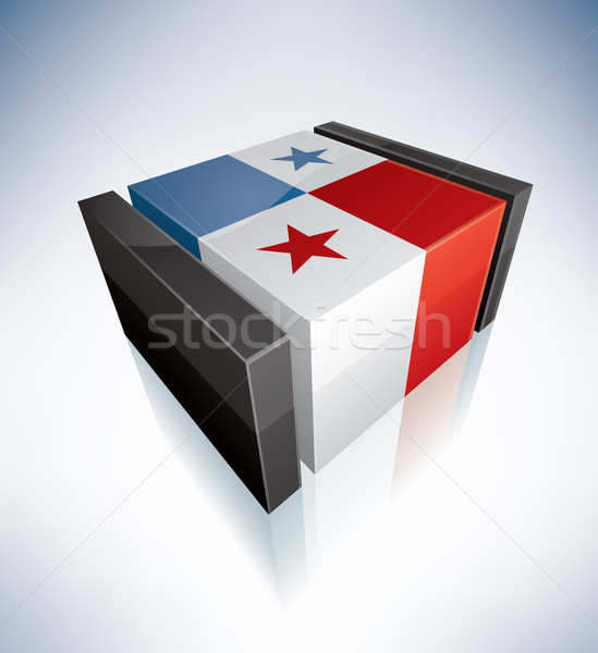 Foto stock: 3D · bandeira · Panamá · república · bandeiras