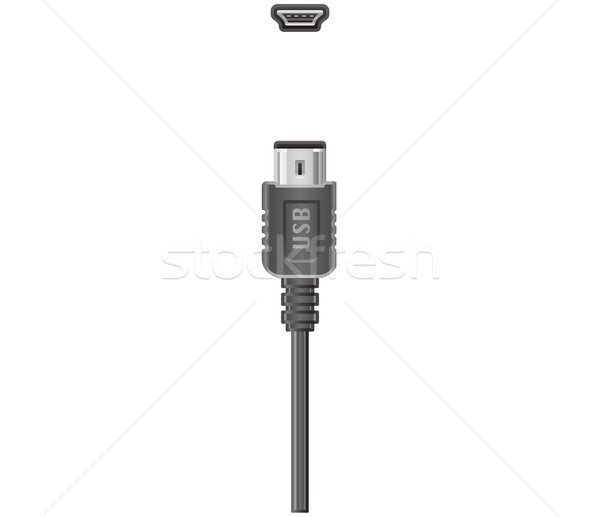 Kabel komputerowy usb wtyczkę gniazdo komputera sprzętu Zdjęcia stock © Vectorminator