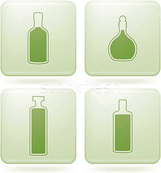 Olivine Square 2D Icons Set: Alcohol bottles Stock photo © Vectorminator