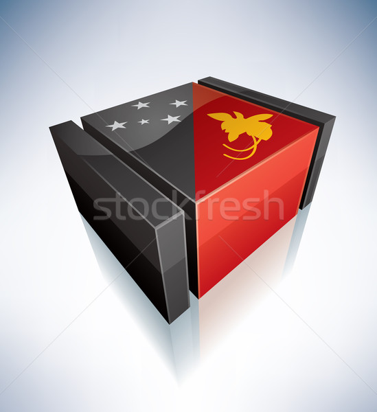 3D Flagge Papua-Neuguinea Australien Ozeanien unabhängig Stock foto © Vectorminator