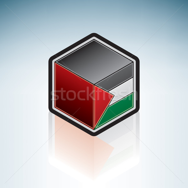 Stockfoto: Midden · oosten · vlag · 3D · isometrische · stijl · icon