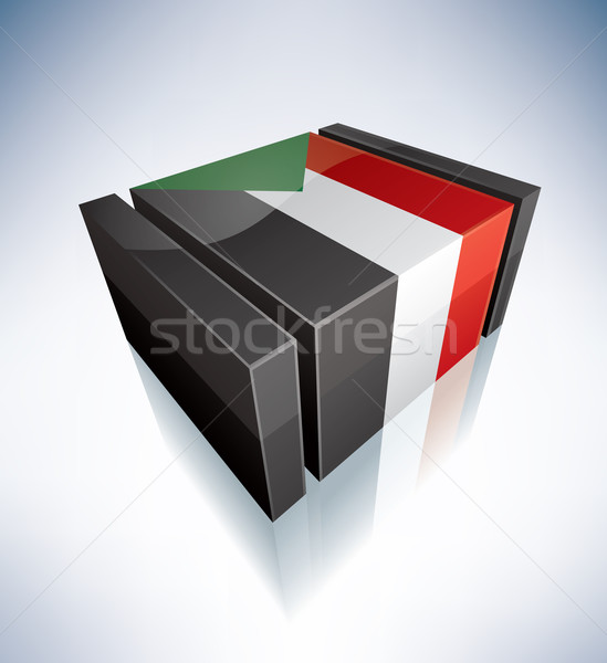 3D bandiera Sudan africa repubblica bandiere Foto d'archivio © Vectorminator