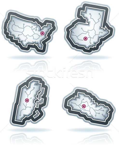 Stock photo: Simple Country Outlines