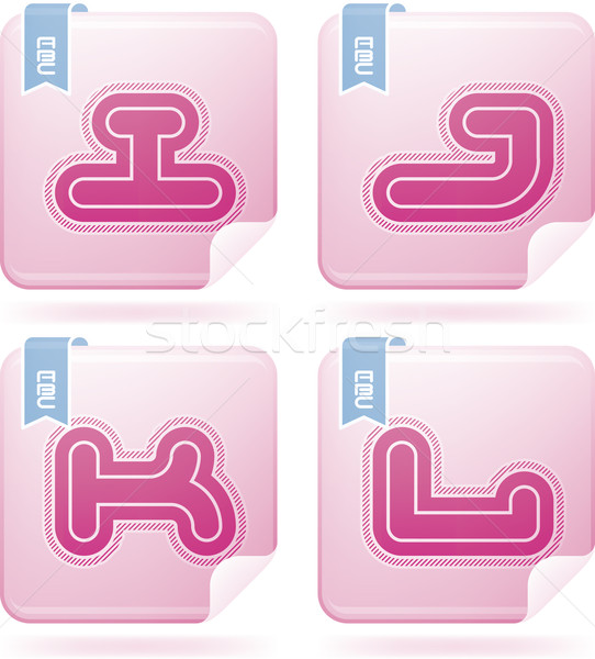 Levelek vám modern mű flamingó ikon szett Stock fotó © Vectorminator