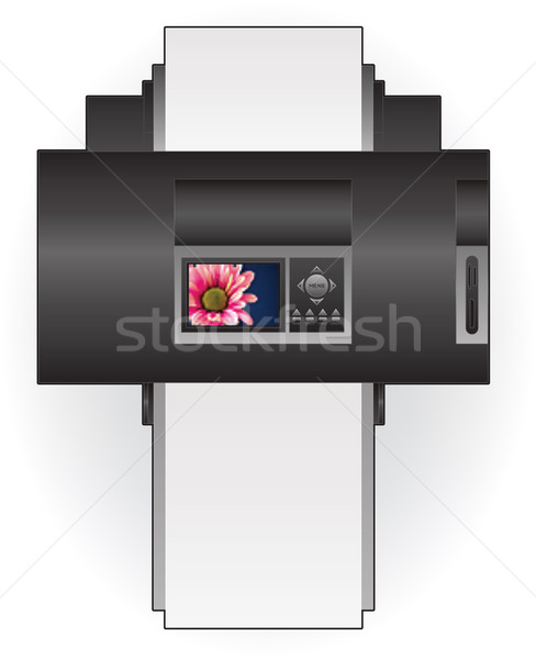 噴墨 打印機 家 顏色 照片 頂部 商業照片 © Vectorminator