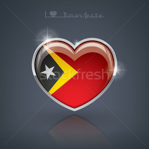 Parlak kalp şekli bayraklar demokratik cumhuriyet kalp Stok fotoğraf © Vectorminator