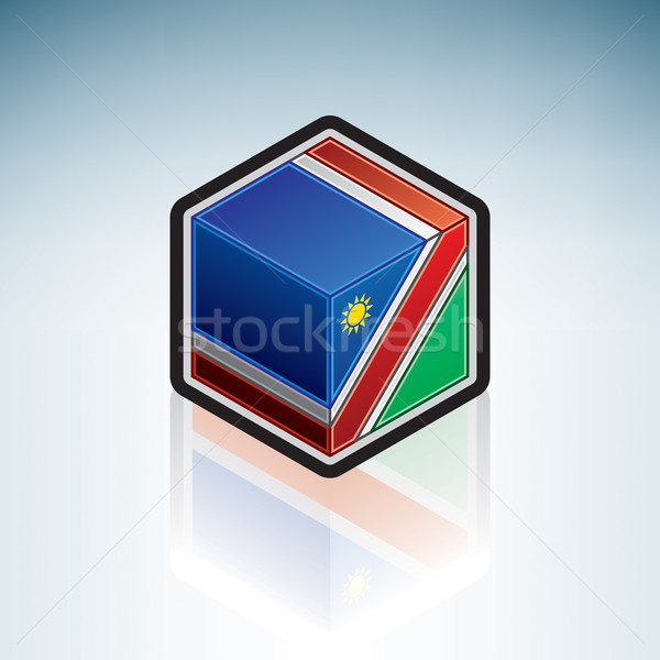 Намибия Африка флаг республика 3D изометрический Сток-фото © Vectorminator