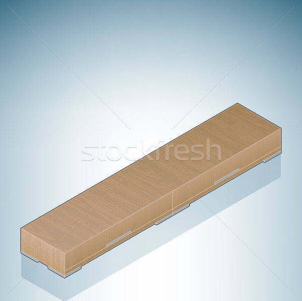 Bútor kicsi hálószoba mellkas fiókok 3D Stock fotó © Vectorminator