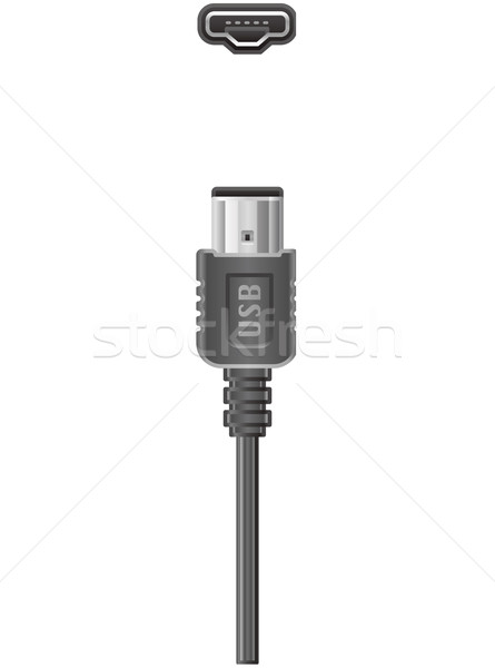 Cablu de calculator usb priză priza calculator hardware Imagine de stoc © Vectorminator