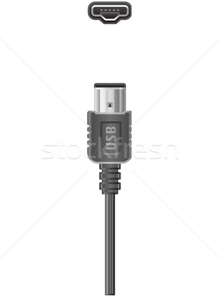 Számítógép kábel usb dugó foglalat számítógép hardver Stock fotó © Vectorminator